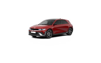 Roter Hyundai IONIQ 5 als vollelektrischer SUV bei S&G, attraktives Leasingangebot ab 255 Euro pro Monat inklusive E-Förderung.